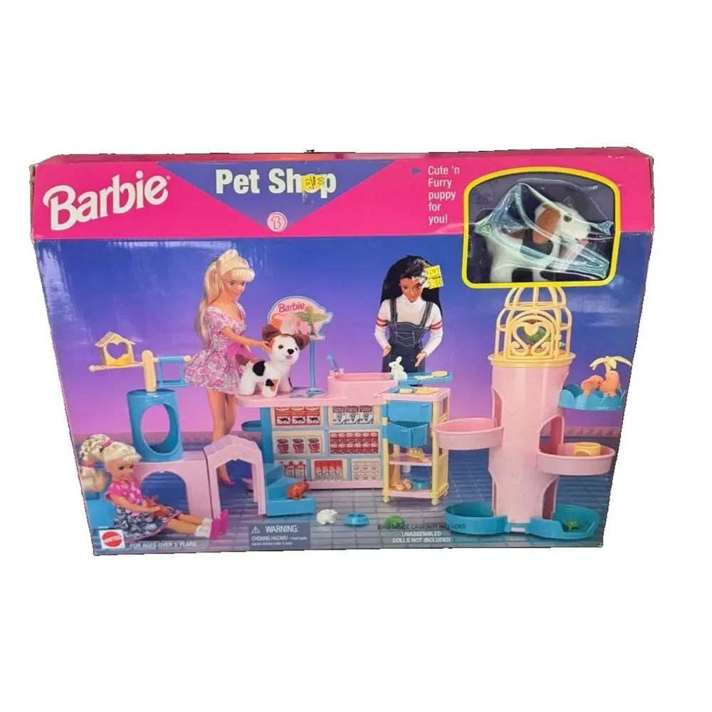 NEW SEALED Box Vintage 1996 Barbie Pet Shop Playset 67550 Mattel Dog 3812/71